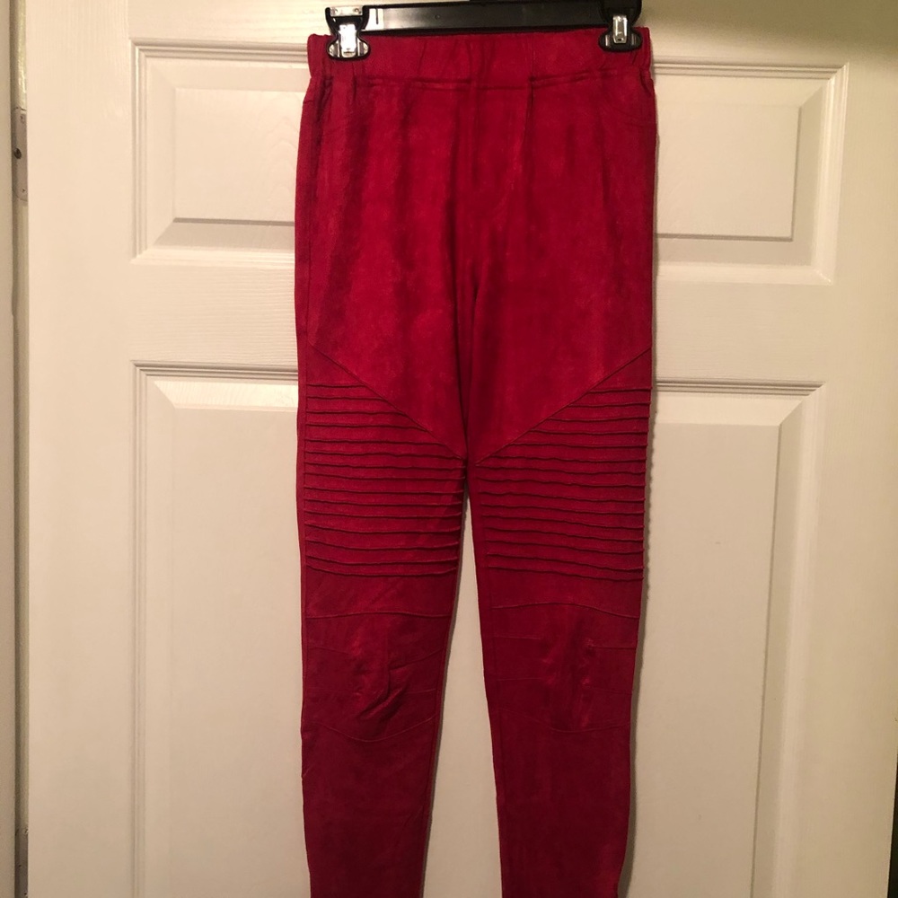 Umgee faux suede Moto jeggings